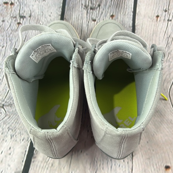 SOREL OUT ‘N ABOUT II Dove Quarry Gray Soft Suede Lace Up Wedge Boot Sneakers - Picture 12 of 17